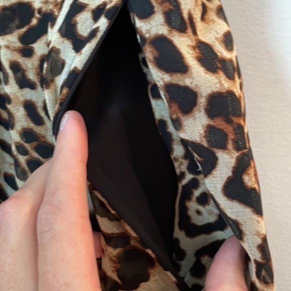 Forever 21+ Animal Print Pants SZ 1X Sheer Lined Wide Leg Pants Elastic Waist - Picture 7 of 10